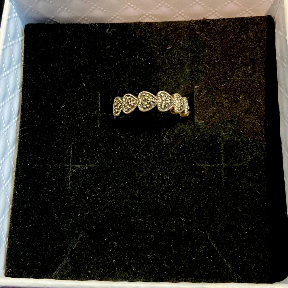 Anna Sui silver hearts ring